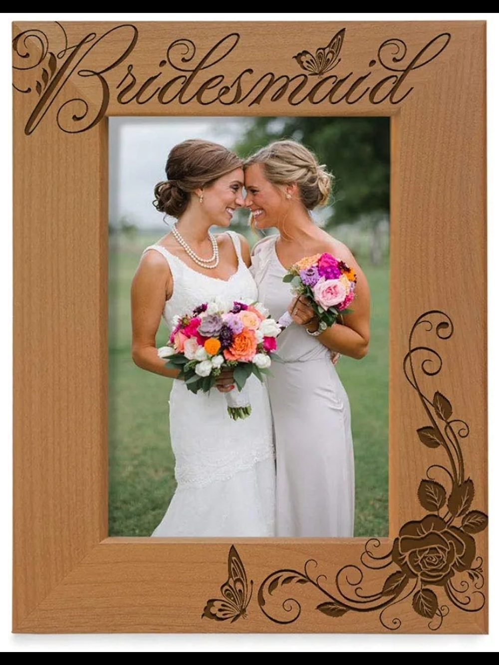Kate Posh "Bridesmaid" Light Natural Wood 5×7" Photo Frame